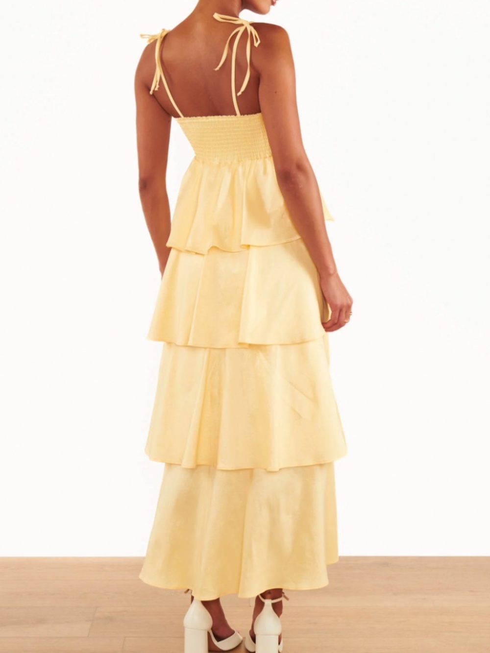 Show Me Your MuMu Meet Cute Dress in Pale Yellow - Picture 3 of 4